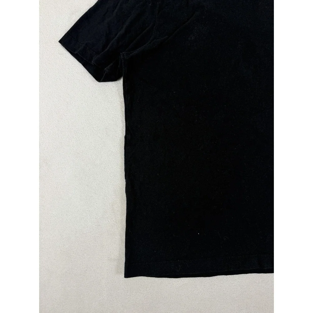 True Religion Mens Black Crew Neck T-Shirt Gold Metallic Horseshoe Logo Small